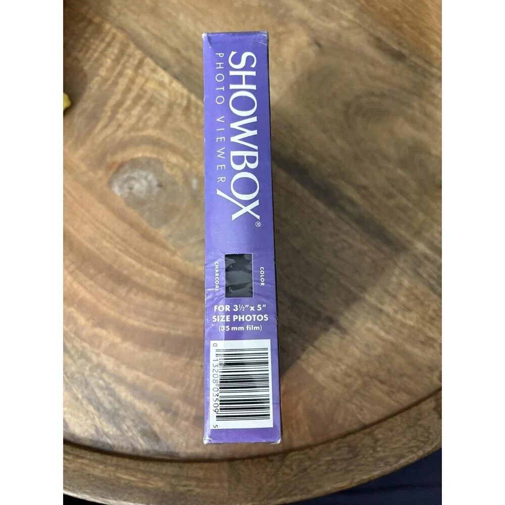 Vintage Showbox Photo Viewer 3.5x5 35mm Holds 40 Photos Charcoal Gray Plastic